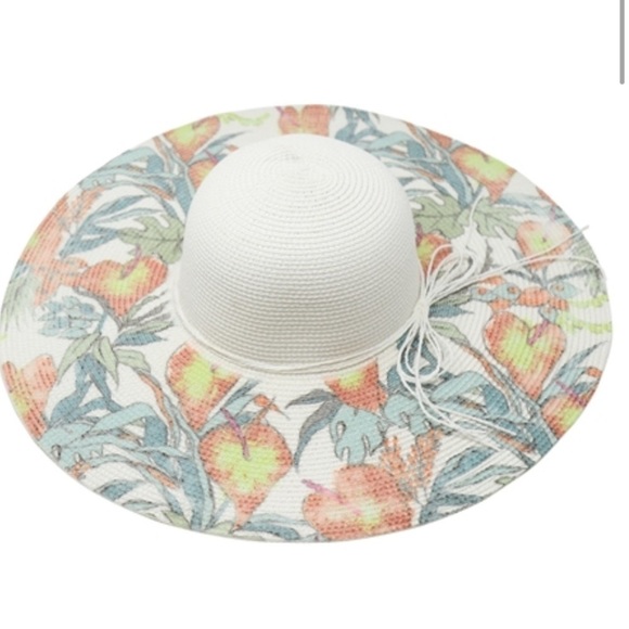 tropical leaf print Hat - Picture 1 of 5